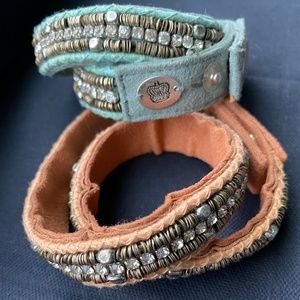 Juicy Couture Beaded Wrap  Festival Boho Bracelet Sea foam or Coral NWOT